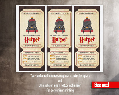 Harry Potter Hogwarts customizable invitation template | Share or Print |  | CS973