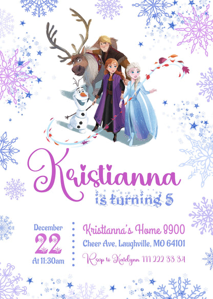 Frozen Elsa  customizable invitation template | Share or Print | girl | XC117