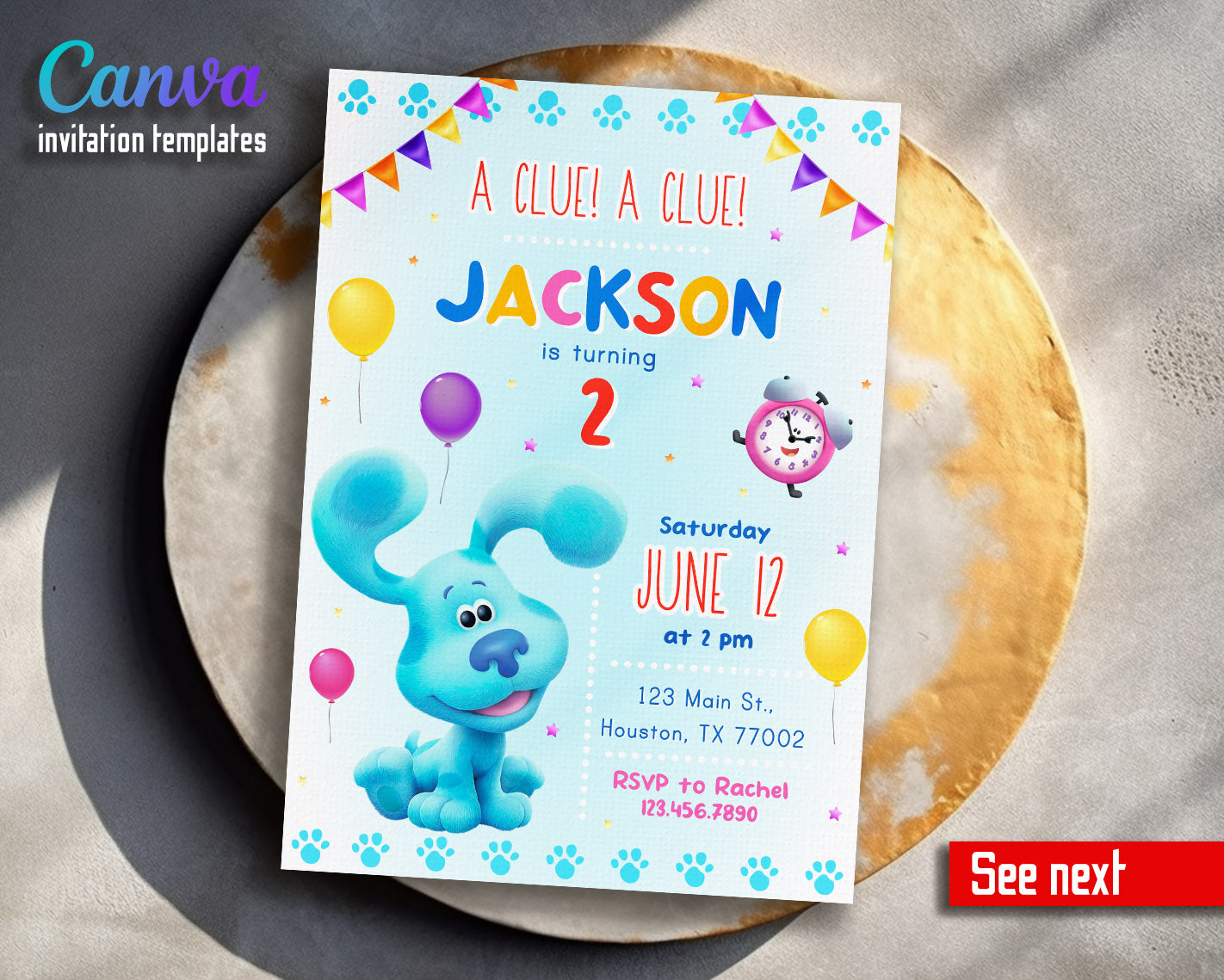 Blue's Clues Puppy customizable invitation template | Share or Print |  | QH463