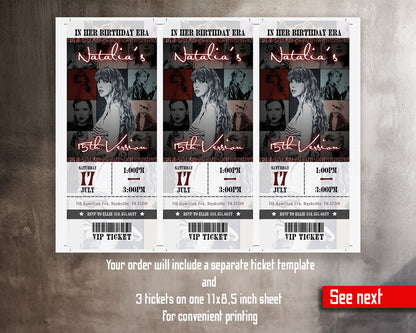 Taylor Swift Eras Tour Ticket customizable invitation template | Share or Print | girl | CG489