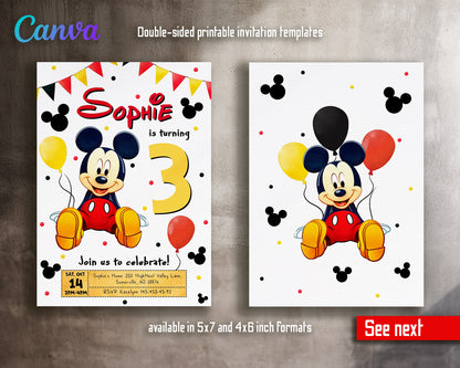 Mickey Mouse Clubhouse customizable invitation template | Share or Print |  | HJ099