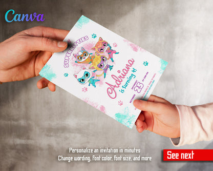 SuperKitties customizable invitation template | Share or Print |  | IJ923