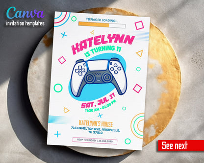 Gamer Party customizable invitation template | Share or Print | boy | QB671