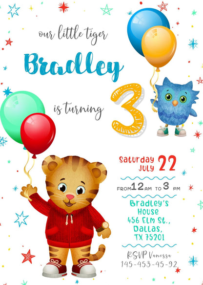 Daniel Tiger's Neighborhood customizable invite template | instant download | Share or Print | KN695