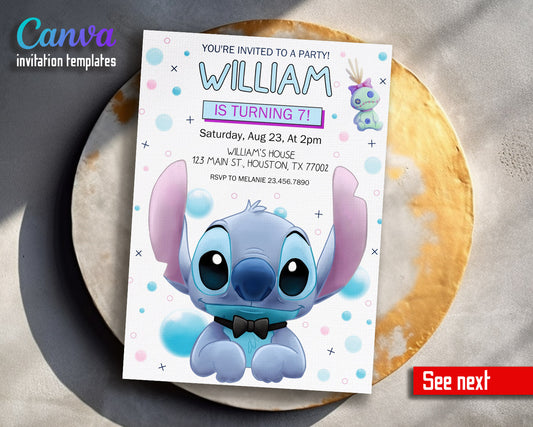 Lilo & Stitch Aloha customizable invitation template | Share or Print |  | LV203