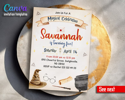 Harry Potter  customizable invitation template | Share or Print |  | LQ985