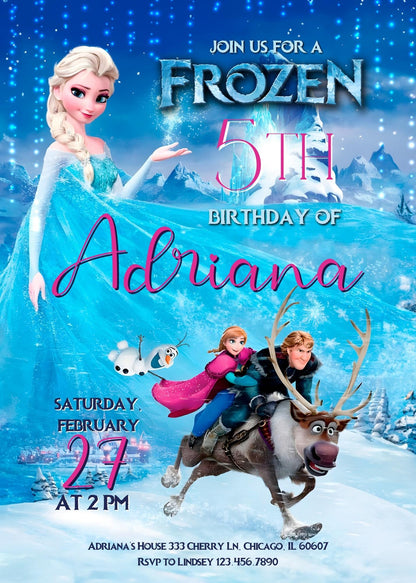 Frozen Elsa  customizable invitation template | Share or Print | girl | FQ179