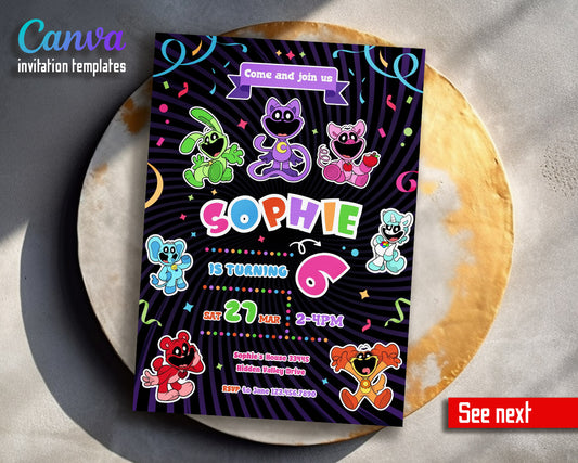 Smiling Critters  customizable invitation template | Share or Print |  | TS945