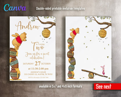 Winnie the Pooh  customizable invitation template | Share or Print |  | IJ591