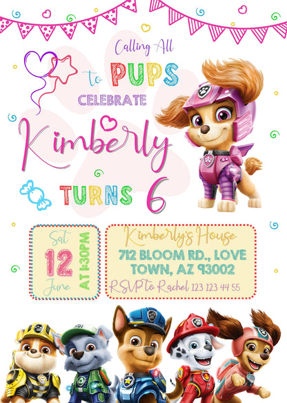 PAW Patrol customizable invitation template | Share or Print | | PH209