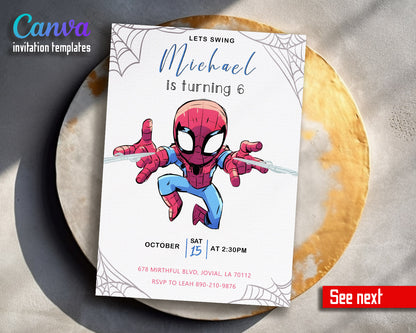 Spidey and His Amazing Friends customizable invitation template | Share or Print | boy | ZQ811