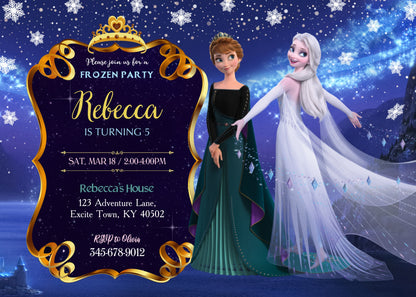 Frozen Elsa  customizable invitation template | Share or Print | girl | LO546