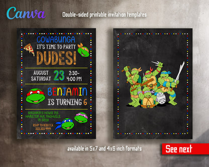 Teenage Mutant Ninja Turtles  customizable invitation template | Share or Print | boy | HZ598