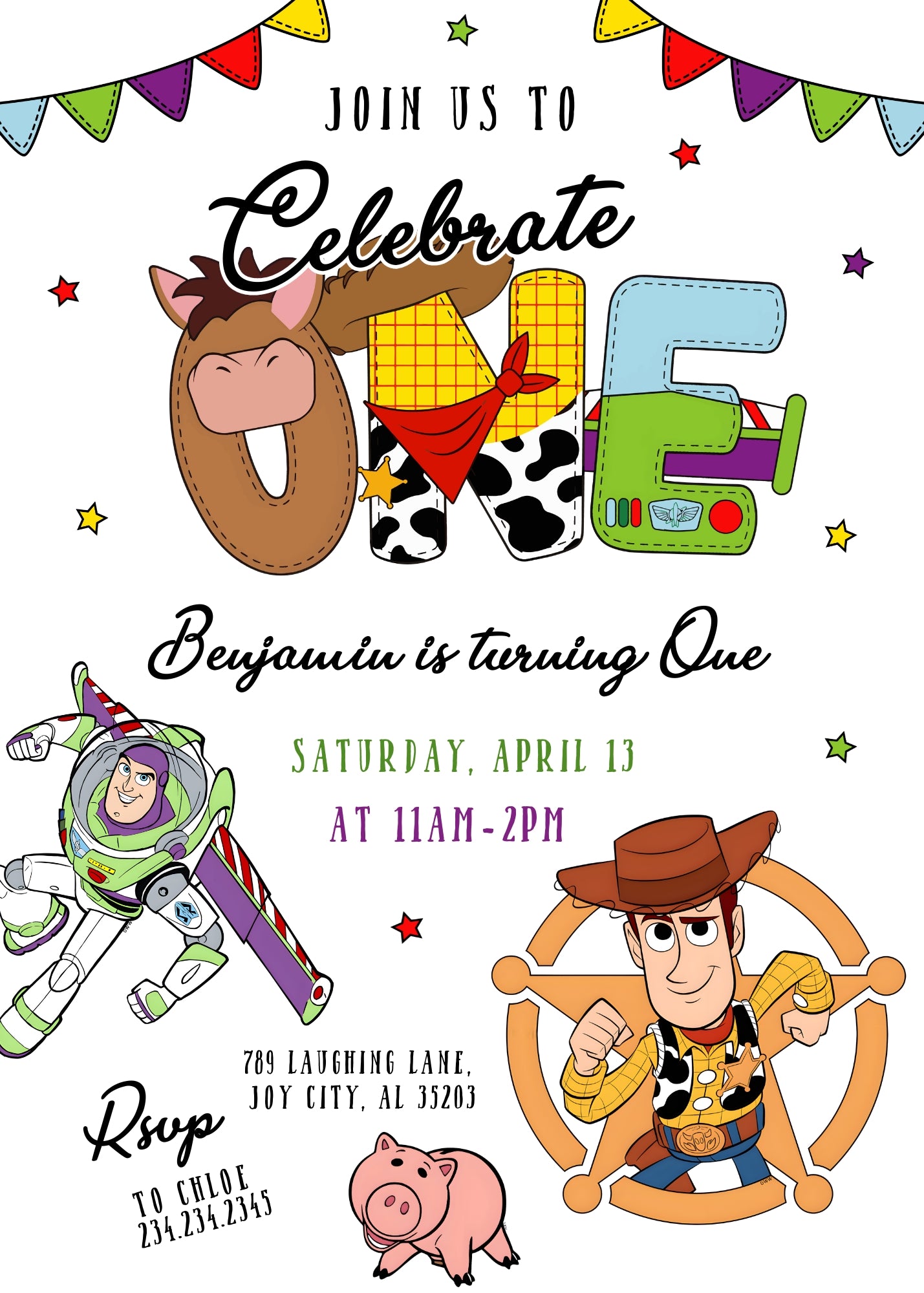 Toy Story Woody customizable invitation template | Share or Print |  | RO242