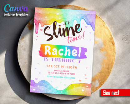 Slime Diy Party customizable invitation template | Share or Print |  | UO256