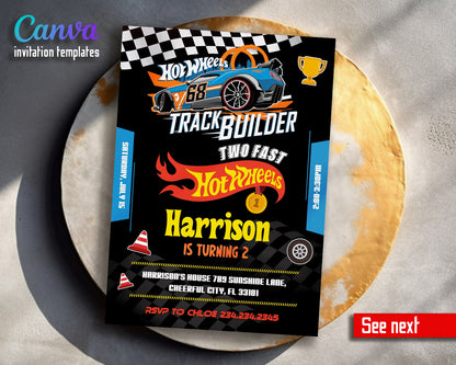 Hot Wheels Two Fast 2 Furious customizable invitation template | Share or Print | boy | LQ991