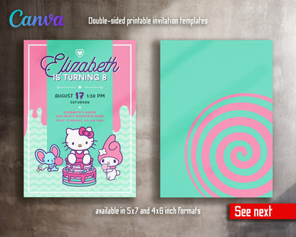 Hello Kitty Sanrio customizable invitation template | Share or Print | | NZ920