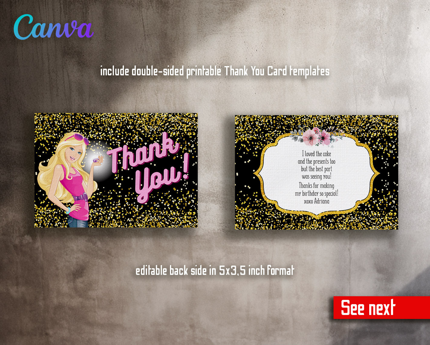 Barbie Pink  customizable invitation template | Share or Print | girl | AO481