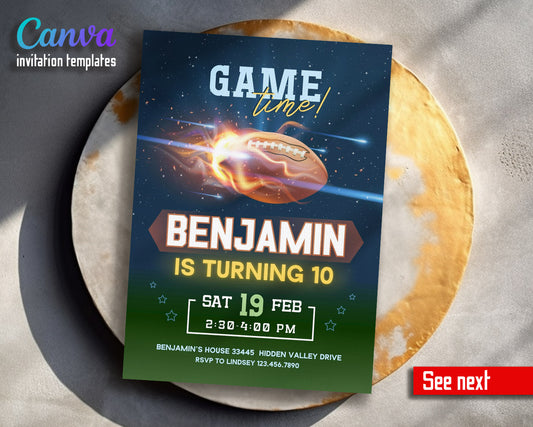 Super Bowl Football customizable invitation template | Share or Print | boy | WR234