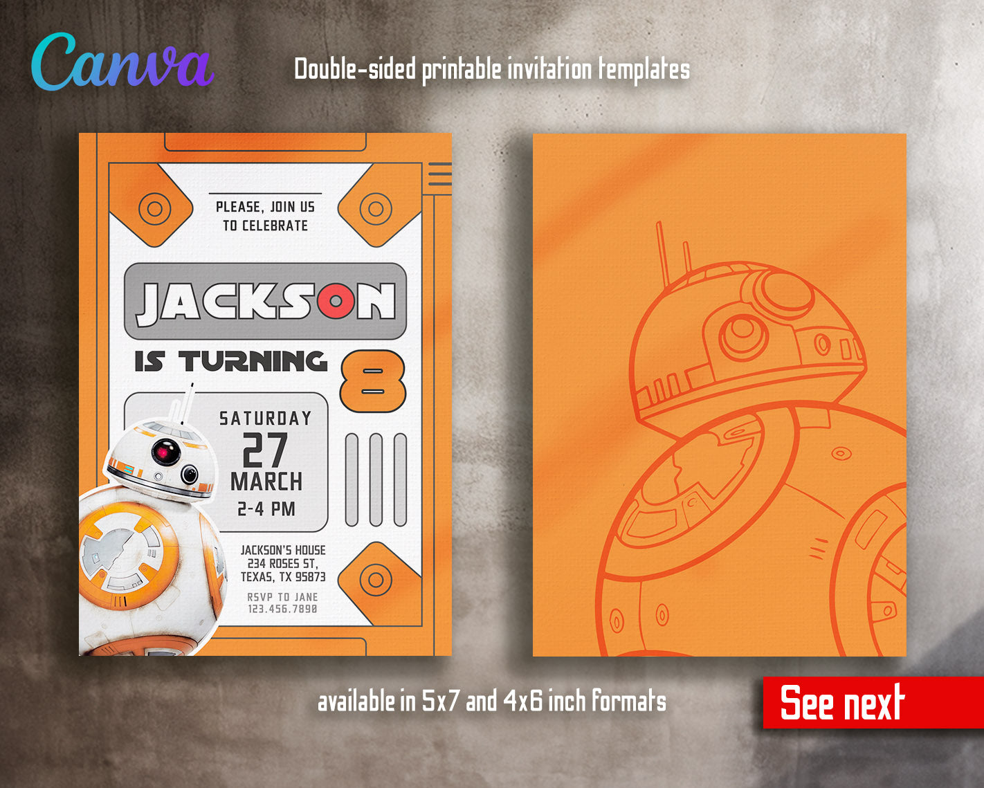 Star Wars Darth Vader  customizable invitation template | Share or Print | boy | NI355