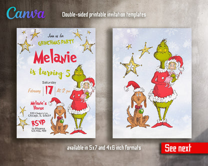 The Grinch  Merry Grinchmas customizable invitation template | Share or Print |  | WB505