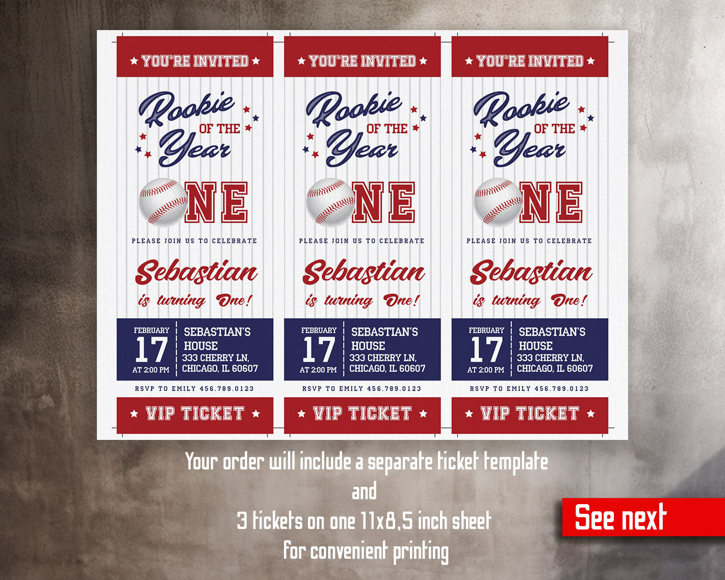 Baseball MLB Sport customizable invitation template | Share or Print | boy | QN707