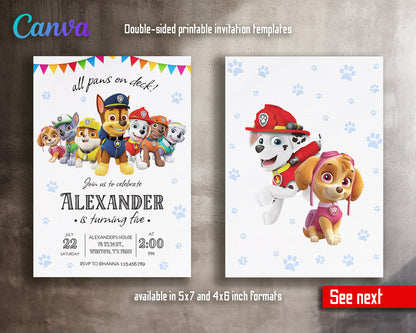 PAW Patrol customizable invitation template | Share or Print | | KD288