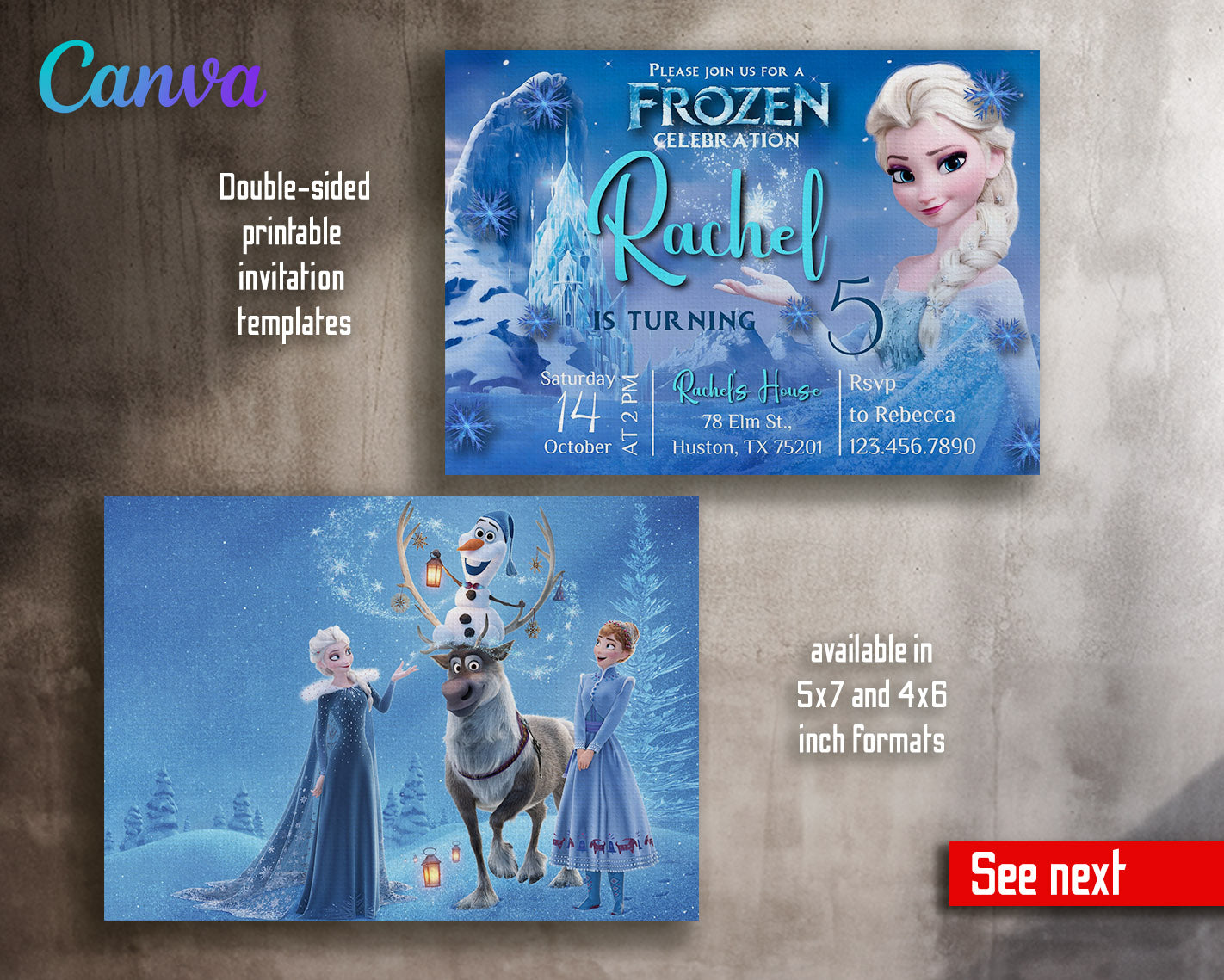 Frozen Elsa  customizable invitation template | Share or Print | girl | RB117