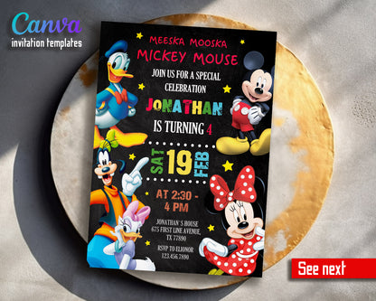 Mickey Mouse and Friends customizable invitation template | Share or Print |  | RK545