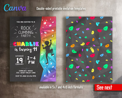 Rock Climbing customizable invitation template | Share or Print |  | YT823