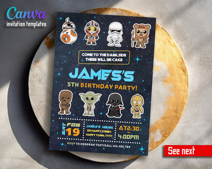 Star Wars Darth Vader  customizable invitation template | Share or Print | boy | EG388