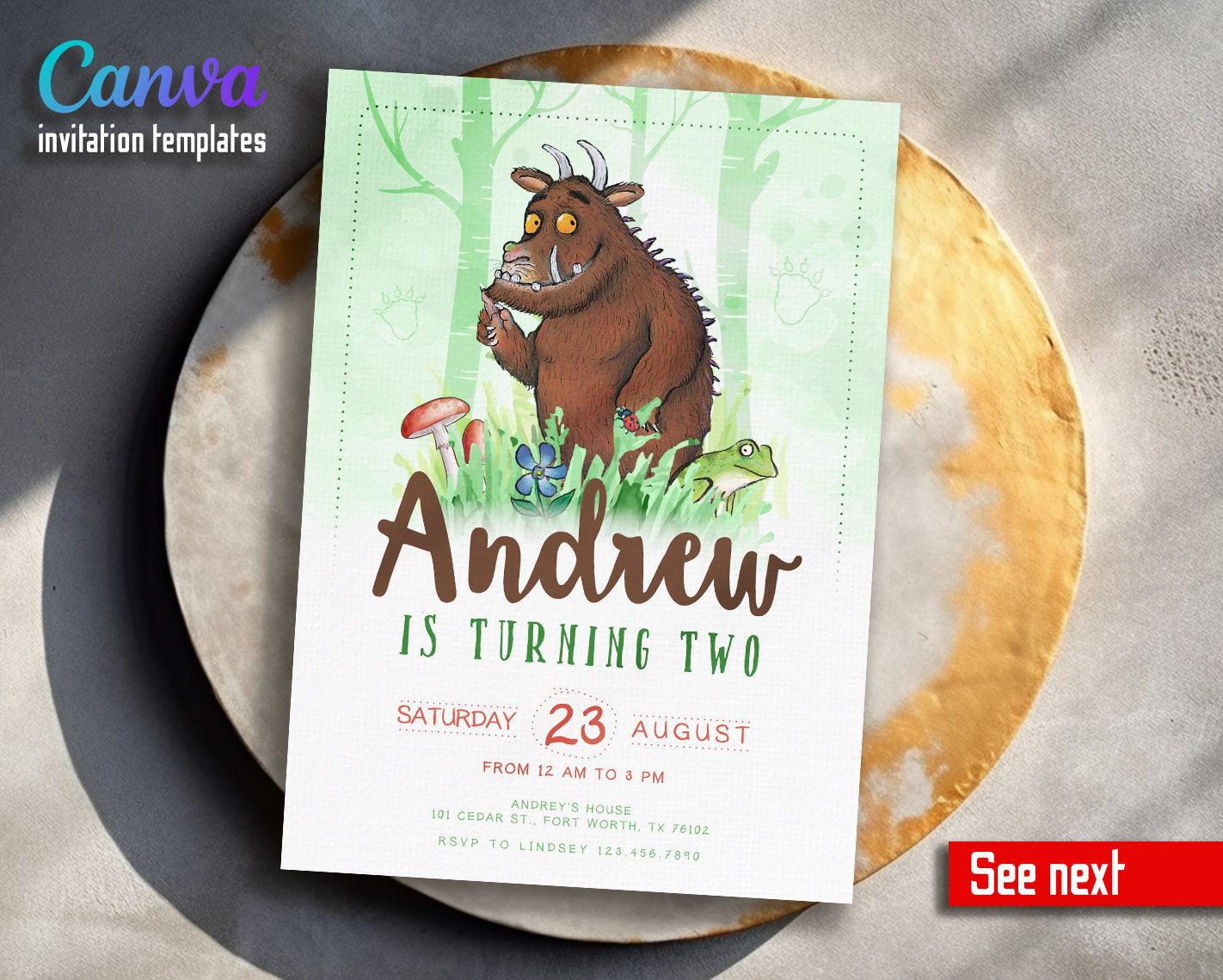 Gruffalo customizable invitation template | Share or Print | | KF287