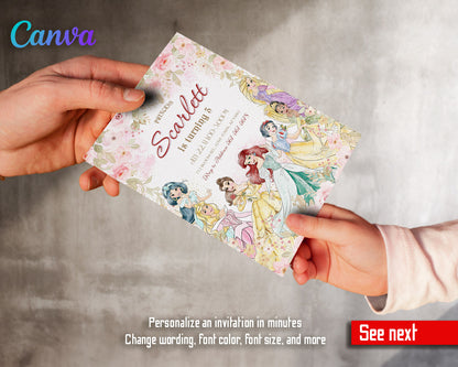 Disney Princess  customizable invitation template | Share or Print | girl | OC798