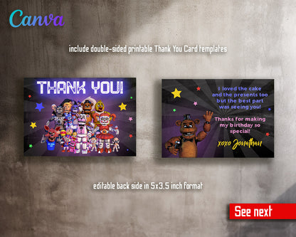 Five Nights at Freddy's customizable invitation template | Share or Print |  | AG443