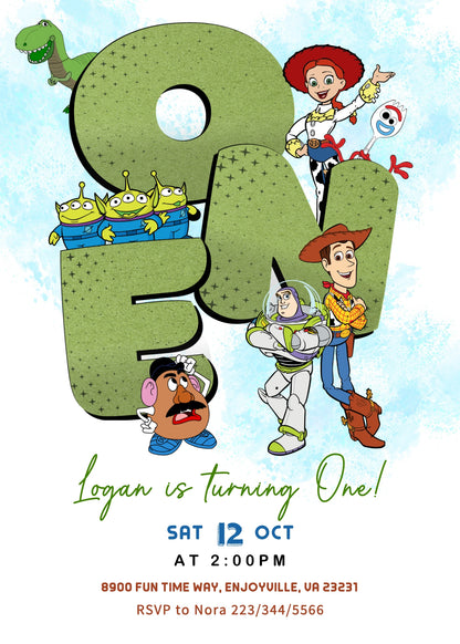 Toy Story Woody  customizable invitation template | Share or Print |  | JV031