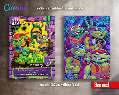 Teenage Mutant Ninja Turtles  customizable invitation template | Share or Print | boy | TG725