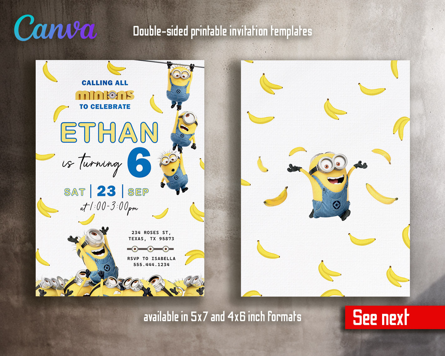 Minions Despicable Me customizable invitation template | Share or Print | | GW504