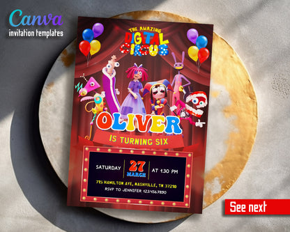 The Amazing Digital Circus customizable invitation template | Share or Print |  | FR248