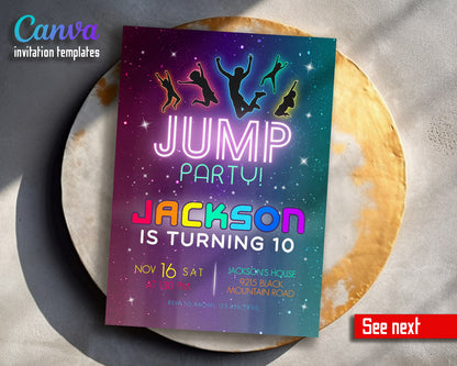 Trampoline Jump Party  customizable invitation template | Share or Print |  | FJ175