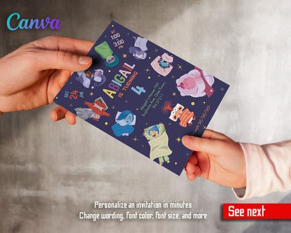 Inside Out 2 customizable invitation template | Share or Print |  | MC943