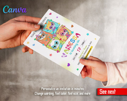 SuperKitties  customizable invitation template | Share or Print |  | UD496