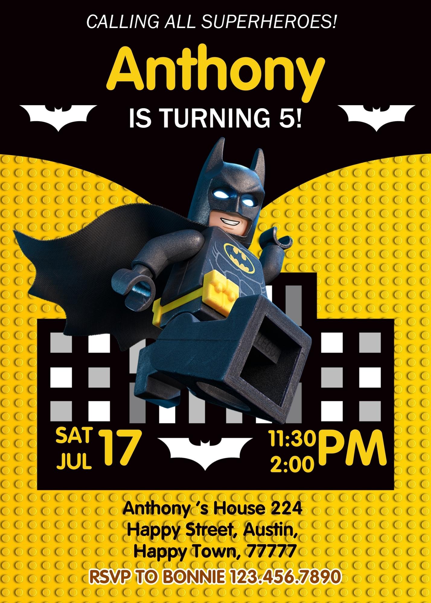 Lego customizable invite template boy | instant download | Share or Print | WQ998