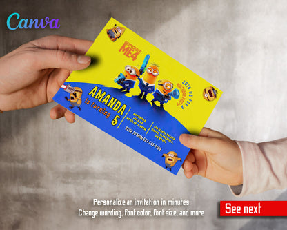 Despicable Me Minions  customizable invitation template | Share or Print |  | JZ156