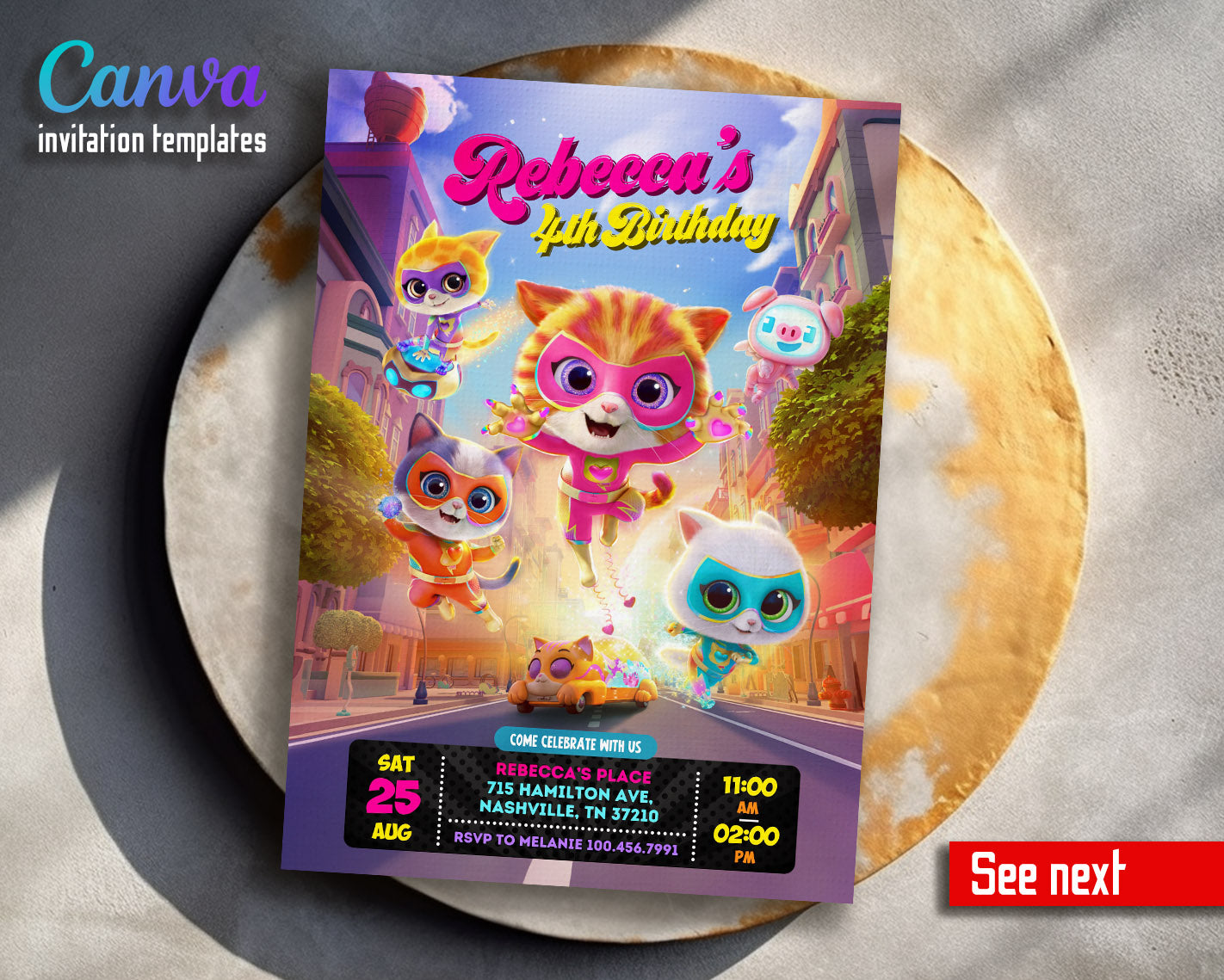 SuperKitties  customizable invitation template | Share or Print |  | XW669