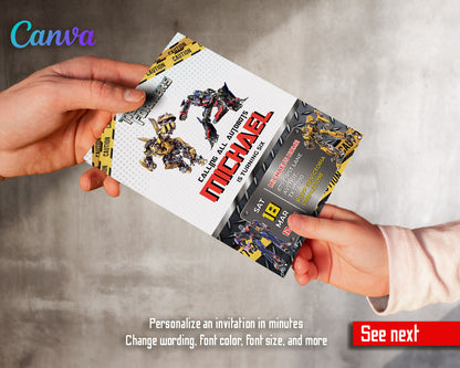 Transformers Rescue Bots customizable invitation template | Share or Print | boy | RK750