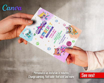 SuperKitties  customizable invitation template | Share or Print |  | XE863