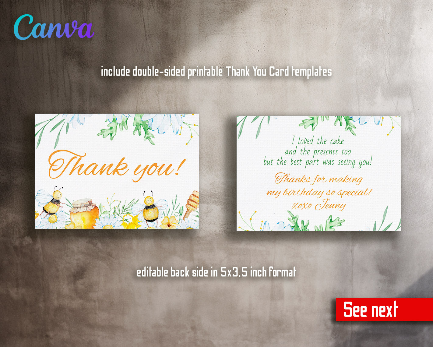 1st Bee Day Party customizable invitation template | Share or Print |  | FO397