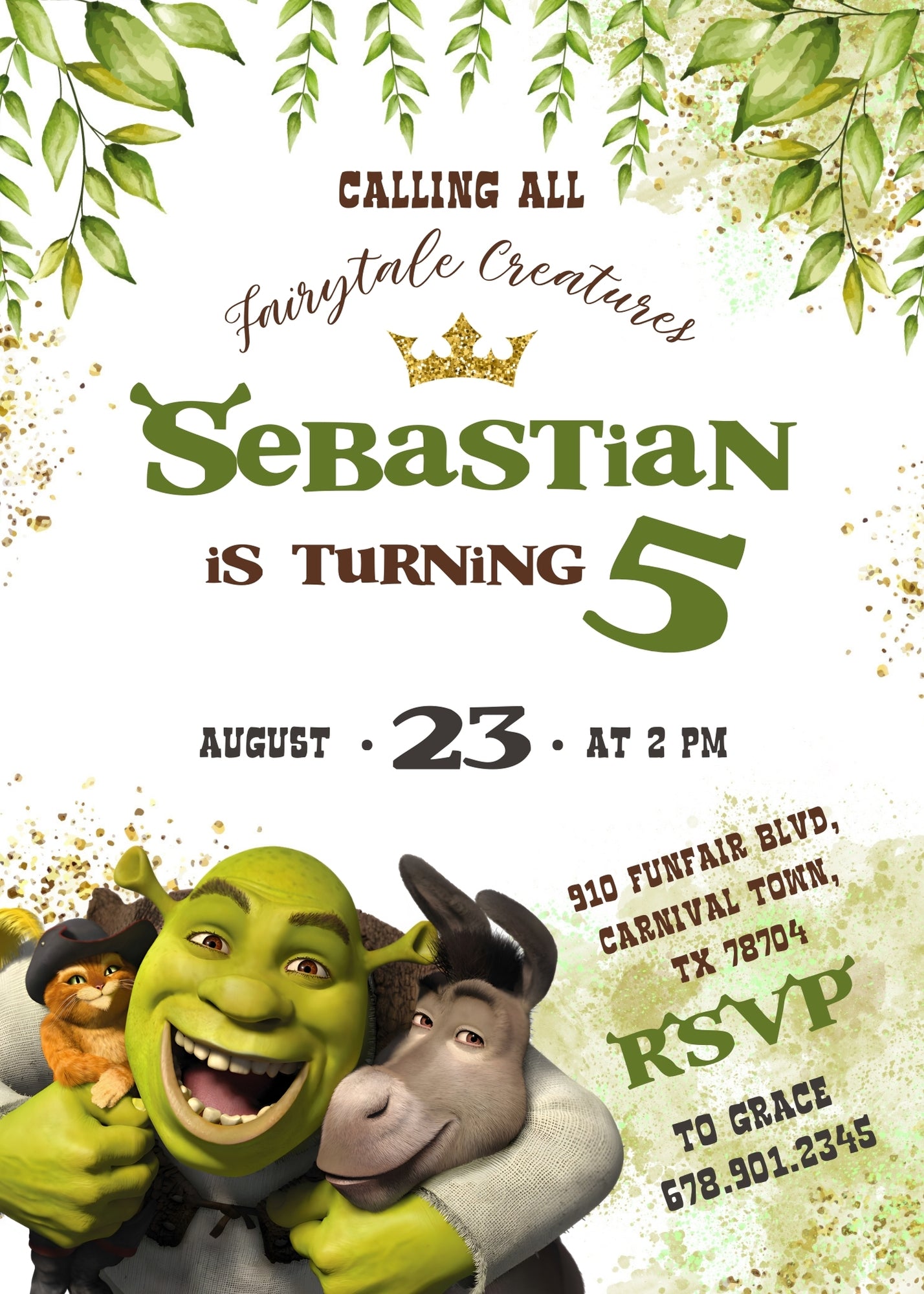 Shrek  customizable invitation template | Share or Print |  | GT243