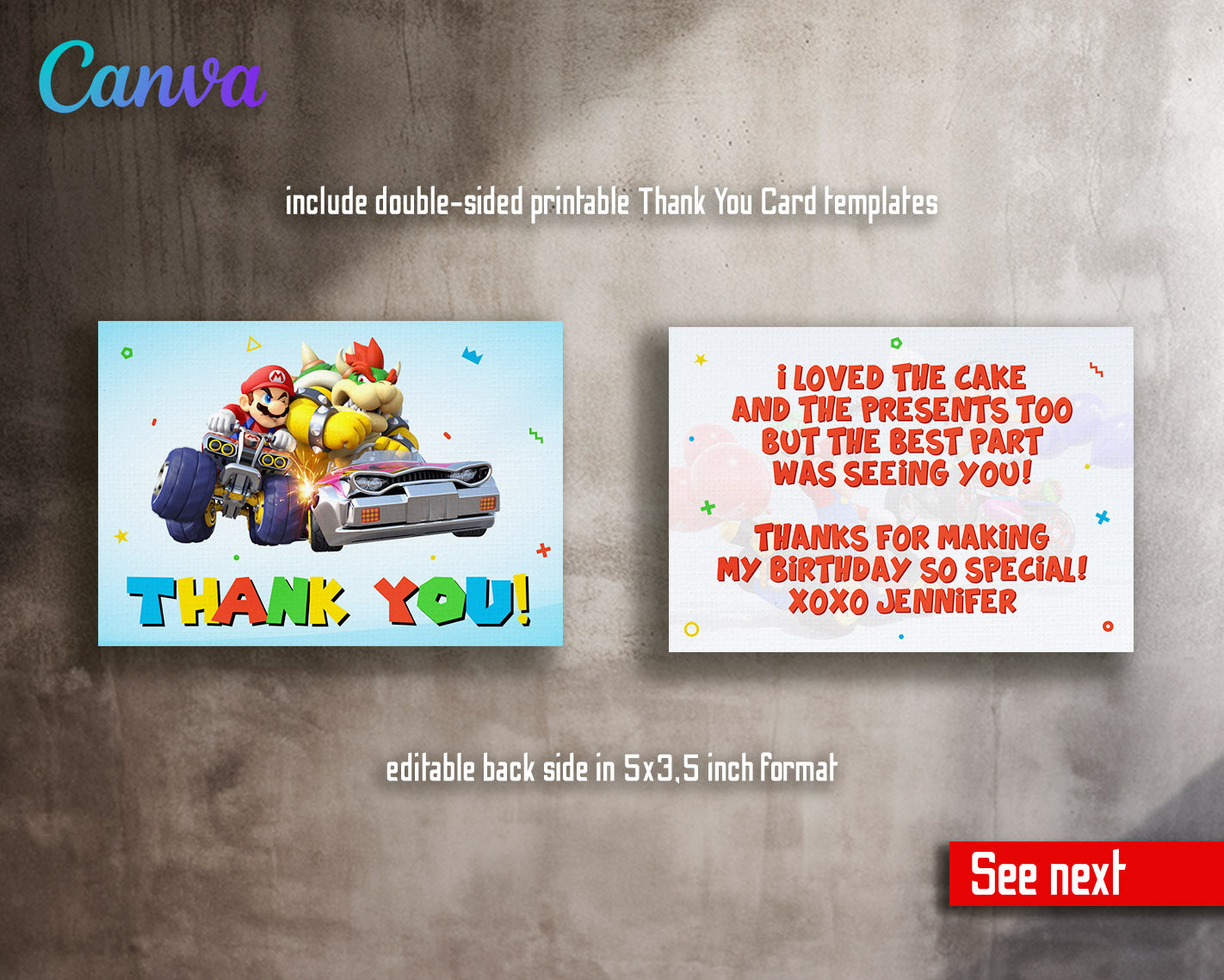 Mario Kart Gamer customizable invitation template | Share or Print | boy | RJ195