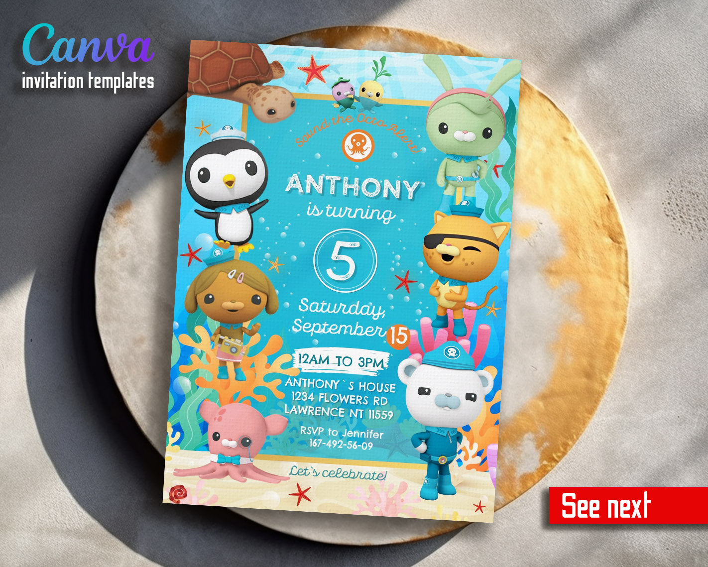 Octonauts customizable invitation template | Share or Print |  | ML016